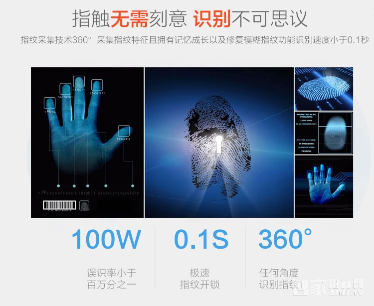 鑫煌潮智能锁 指纹密码锁三种开门方式