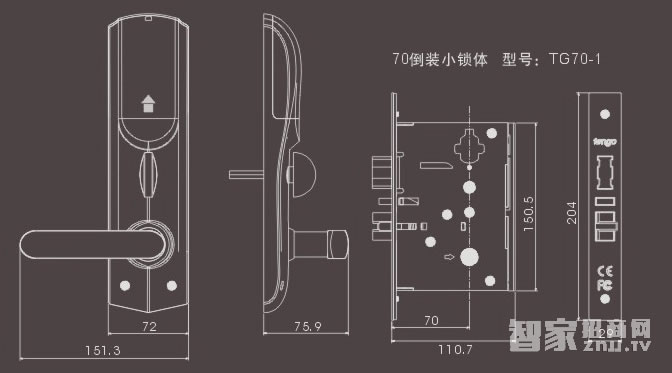 天固家用指纹锁 防盗门合金材质智能锁