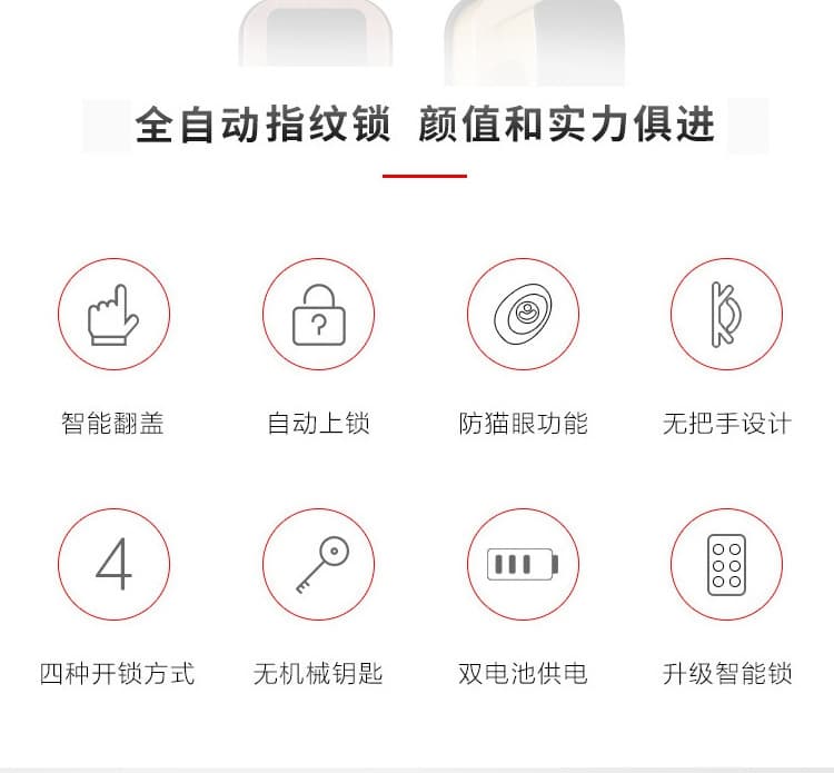 启智来家用全自动指纹锁 半导体密码锁