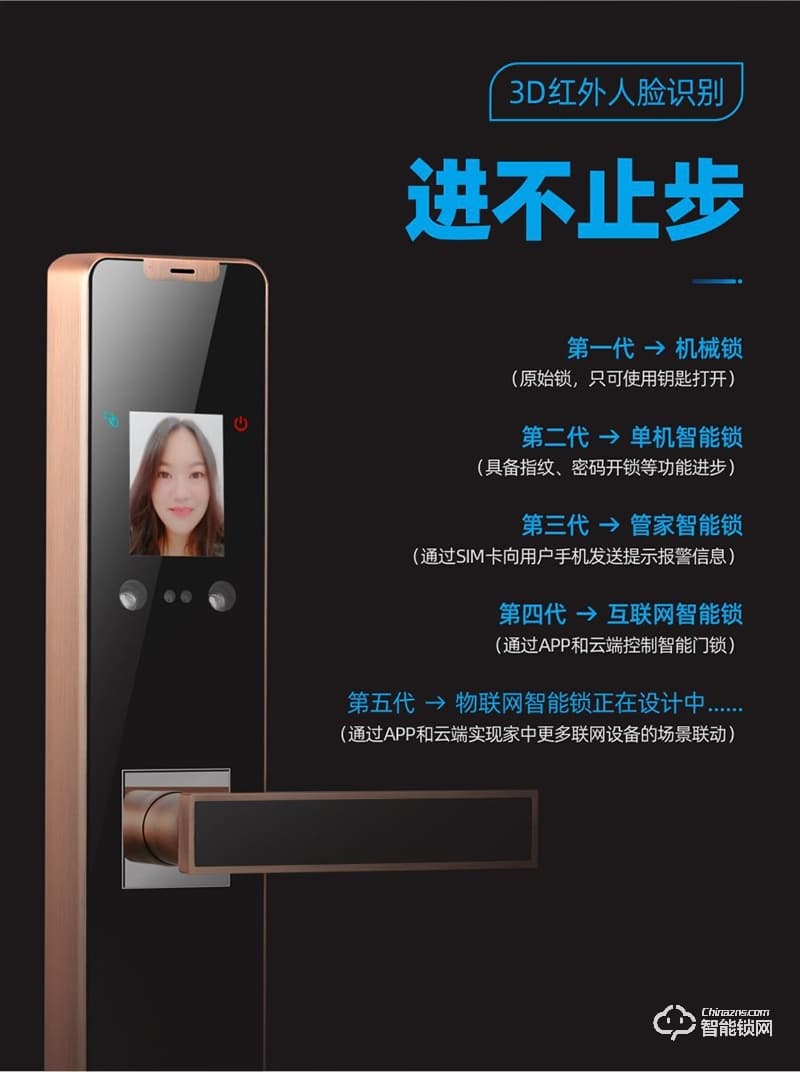 鸿兴福智能锁 A8003人脸识别掌静脉智能锁
