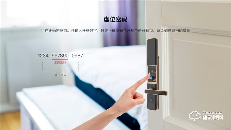乐开智能锁 S18室内家用玻璃卧室房门锁