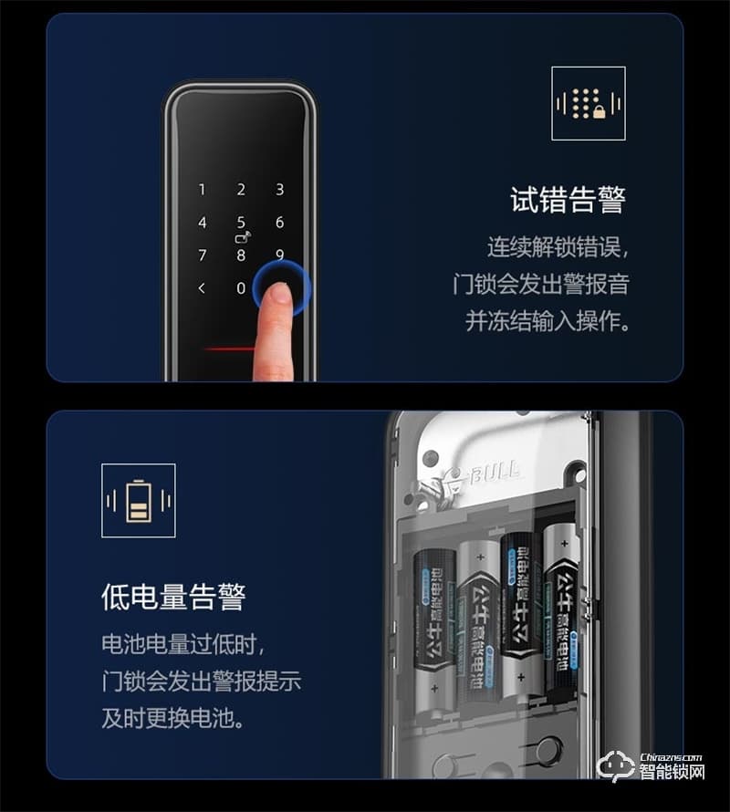 公牛指纹锁GNK-EZ02 家用智能锁密码锁电子锁