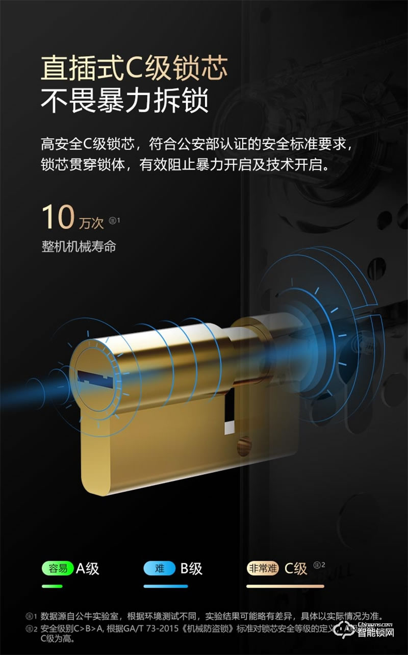 公牛指纹锁GNK-EZ02 家用智能锁密码锁电子锁